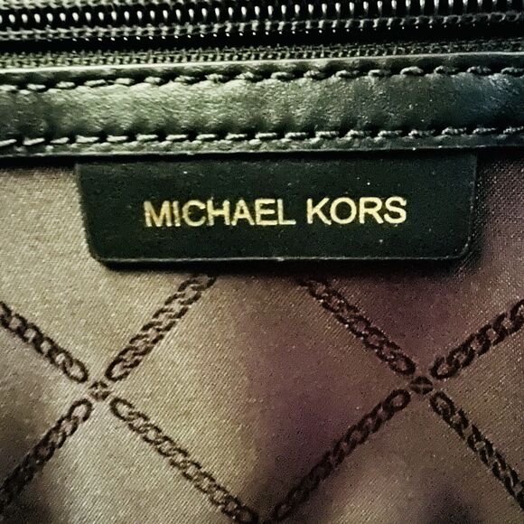 MICHAEL KORS Camden Solid Black Leather Small Messenger Crossbody Bag - Picture 7 of 9
